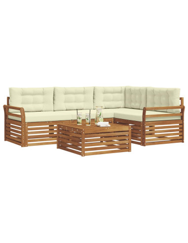Set di divani con cuscino 5 pcs Naturale e Crema