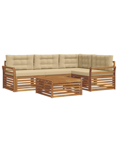 Set di divani con cuscino 5 pcs Naturale e Beige