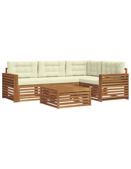Set di divani con cuscino 5 pcs Naturale e Crema