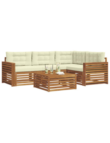 Set di divani con cuscino 5 pcs Naturale e Crema