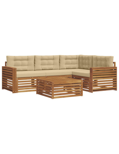 Set di divani con cuscino 5 pcs Naturale e Beige
