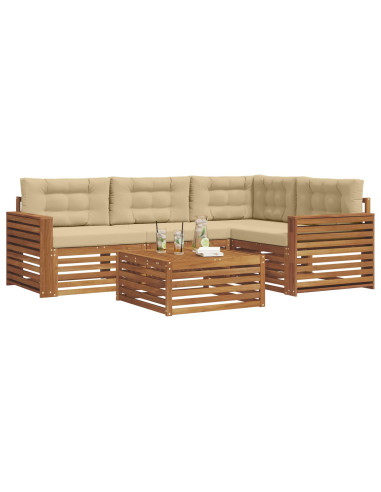 Set di divani con cuscino 5 pcs Naturale e Beige
