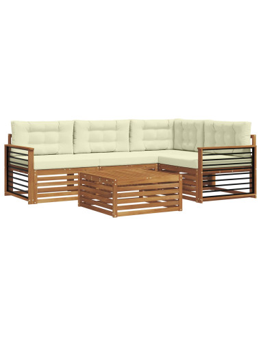 Set di divani con cuscino 5 pcs Naturale e Crema