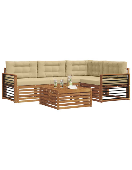 Set di divani con cuscino 5 pcs Naturale e Beige