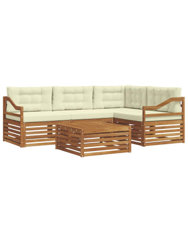 Set di divani con cuscino 5 pcs Naturale e Crema