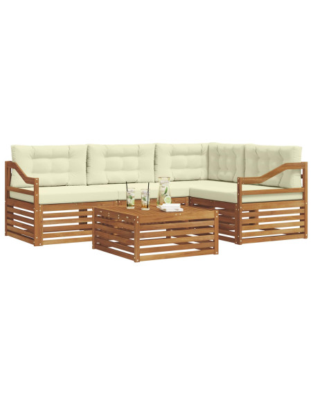 Set di divani con cuscino 5 pcs Naturale e Crema