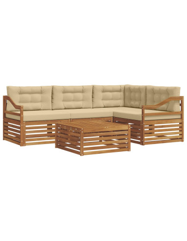 Set di divani con cuscino 5 pcs Naturale e Beige