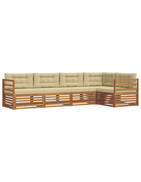 Set di divani con cuscino 5 pcs Naturale e Beige