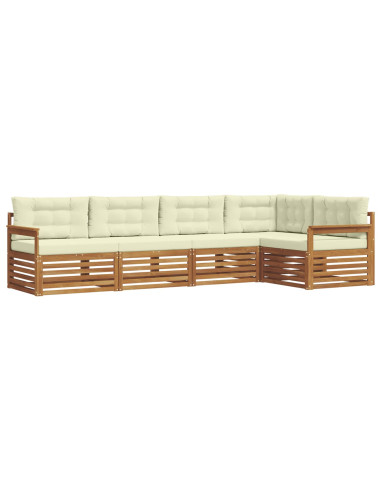 Set di divani con cuscino 5 pcs Naturale e Crema