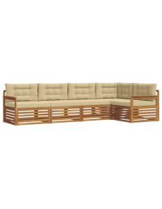 Set di divani con cuscino 5 pcs Naturale e Beige 2
