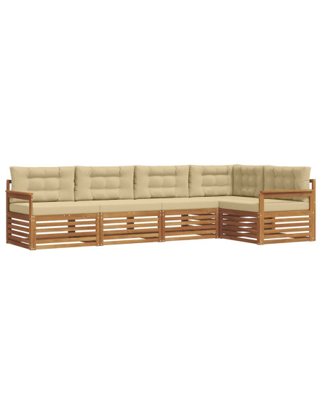 Set di divani con cuscino 5 pcs Naturale e Beige