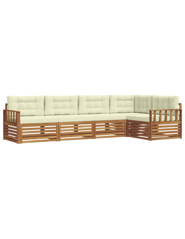 Set di divani con cuscino 5 pcs Naturale e Crema