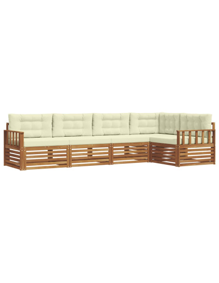 Set di divani con cuscino 5 pcs Naturale e Crema