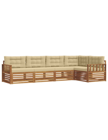 Set di divani con cuscino 5 pcs Naturale e Beige
