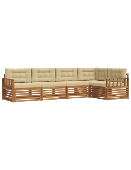 Set di divani con cuscino 5 pcs Naturale e Beige