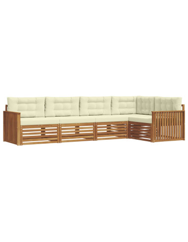 Set di divani con cuscino 5 pcs Naturale e Crema