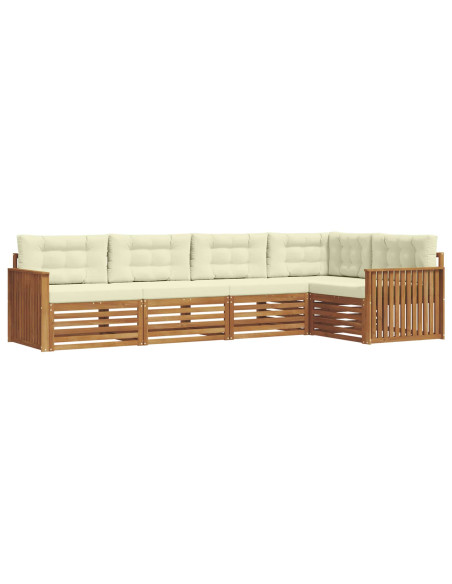 Set di divani con cuscino 5 pcs Naturale e Crema
