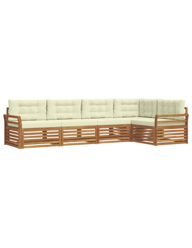 Set di divani con cuscino 5 pcs Naturale e Crema