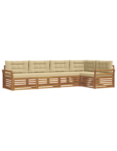 Set di divani con cuscino 5 pcs Naturale e Beige