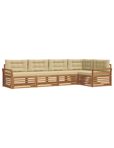 Set di divani con cuscino 5 pcs Naturale e Beige