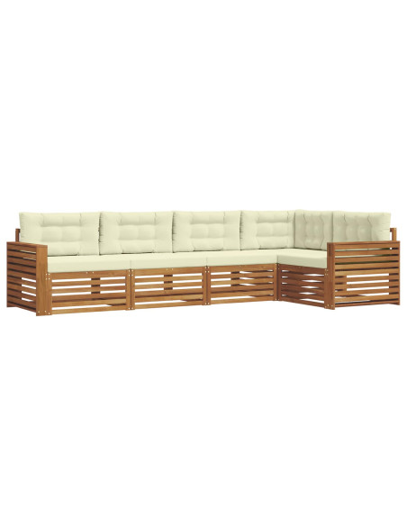 Set di divani con cuscino 5 pcs Naturale e Crema