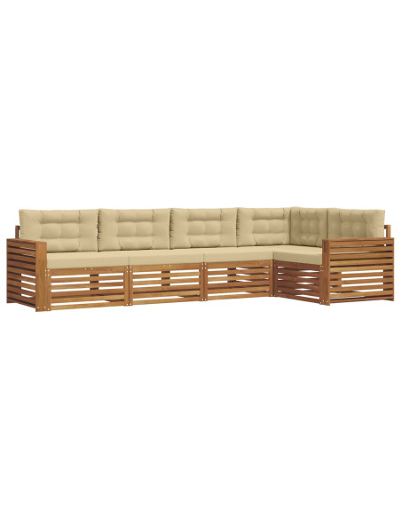Set di divani con cuscino 5 pcs Naturale e Beige