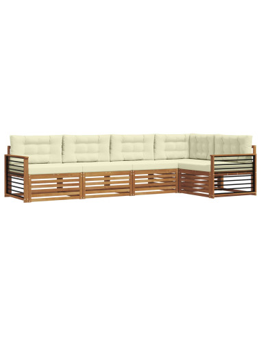 Set di divani con cuscino 5 pcs Naturale e Crema