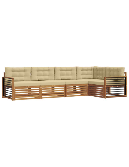 Set di divani con cuscino 5 pcs Naturale e Beige