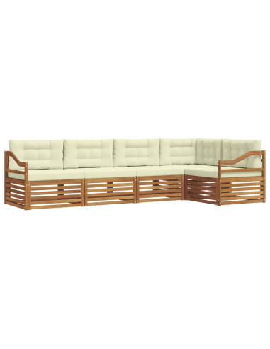 Set di divani con cuscino 5 pcs Naturale e Crema