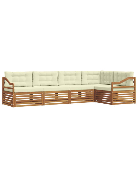 Set di divani con cuscino 5 pcs Naturale e Crema