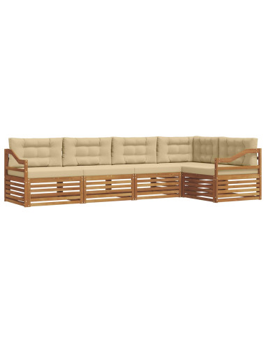 Set di divani con cuscino 5 pcs Naturale e Beige