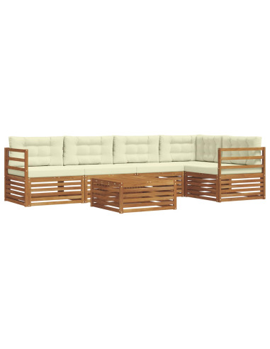 Set di divani con cuscino 6 pcs Naturale e Crema
