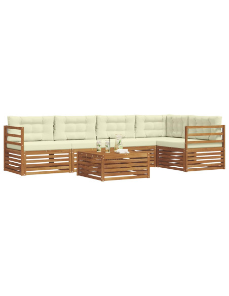 Set di divani con cuscino 6 pcs Naturale e Crema
