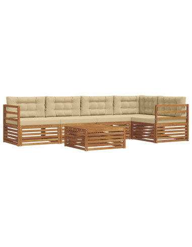 Set di divani con cuscino 6 pcs Naturale e Beige