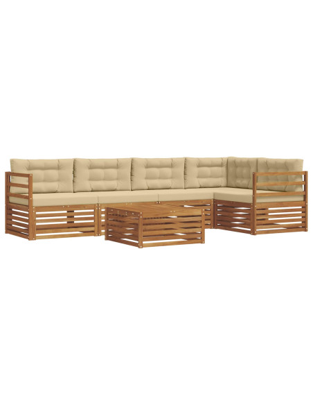Set di divani con cuscino 6 pcs Naturale e Beige