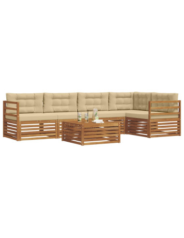Set di divani con cuscino 6 pcs Naturale e Beige