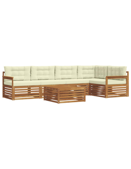 Set di divani con cuscino 6 pcs Naturale e Crema