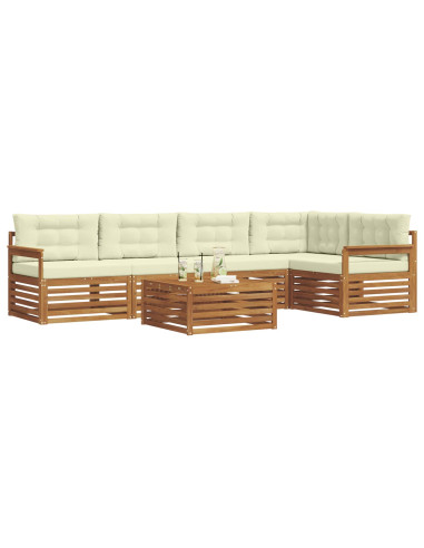 Set di divani con cuscino 6 pcs Naturale e Crema