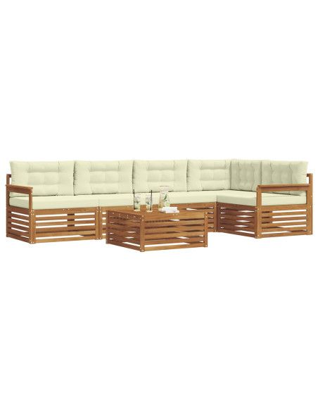 Set di divani con cuscino 6 pcs Naturale e Crema