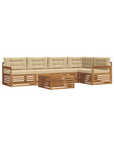 Set di divani con cuscino 6 pcs Naturale e Beige