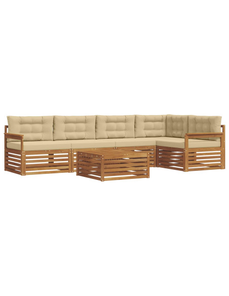 Set di divani con cuscino 6 pcs Naturale e Beige