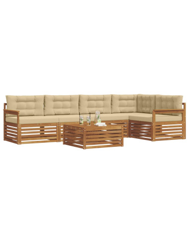 Set di divani con cuscino 6 pcs Naturale e Beige