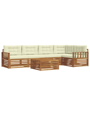 Set di divani con cuscino 6 pcs Naturale e Crema