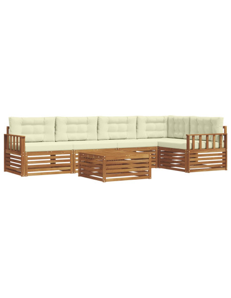 Set di divani con cuscino 6 pcs Naturale e Crema