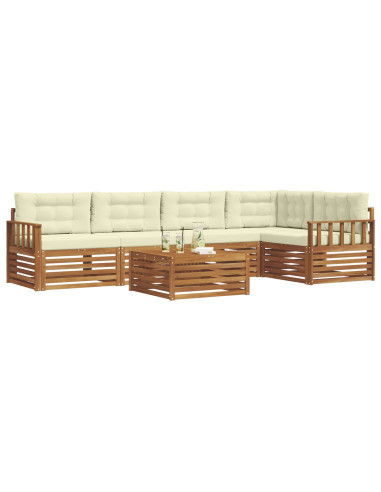 Set di divani con cuscino 6 pcs Naturale e Crema