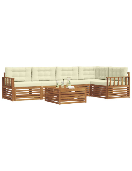Set di divani con cuscino 6 pcs Naturale e Crema