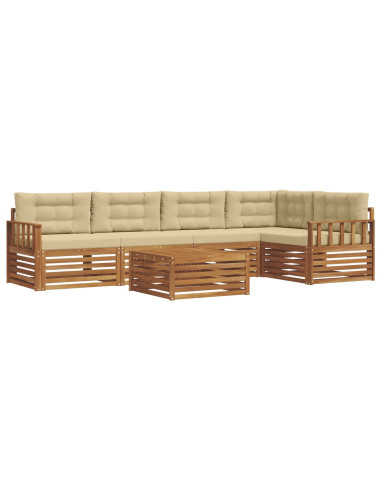 Set di divani con cuscino 6 pcs Naturale e Beige