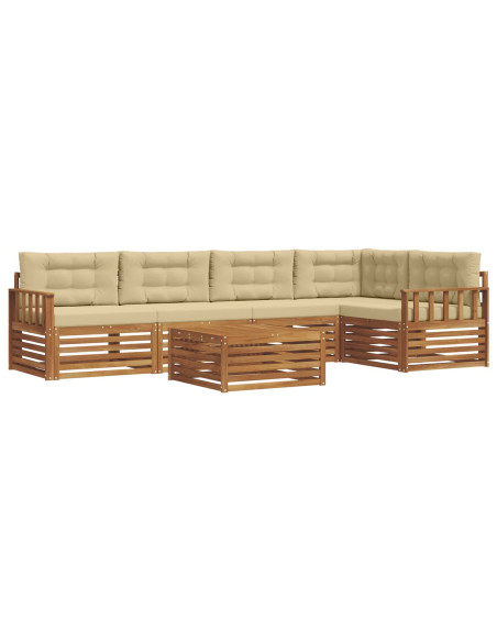 Set di divani con cuscino 6 pcs Naturale e Beige