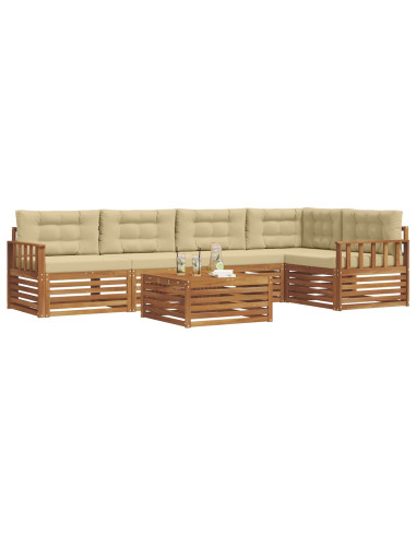 Set di divani con cuscino 6 pcs Naturale e Beige