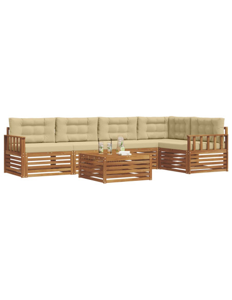 Set di divani con cuscino 6 pcs Naturale e Beige
